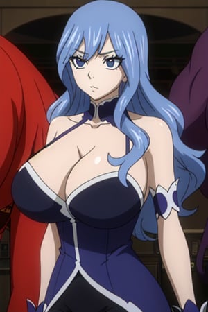 juvia_lockser, blue hair, blue eyes, long hair, long sidelocks, bangs, hair between eyes, Large Breasts, Huge Beasts, Gigantic Breasts, Breasts