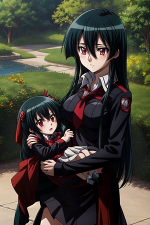 Akame (Akame ga kill) carrying his daughter