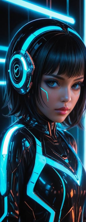 (Masterpiece, best quality, super realistic, 8k, HDR), quorra from tron