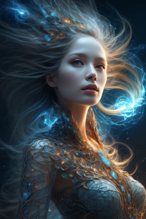 (masterpiece, top quality, best quality, official art, beautiful and aesthetic:1.2), (1man), extreme detailed,(abstract, fractal art:1.3),colorful hair,highest detailed, detailed_eyes, fire, water, ice, lightning, light_particles, ghost,