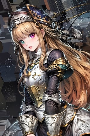 (masterpiece, top quality, best quality, official art, beautiful and aesthetic:1.2), (1girl:1.3), heterochromia ,SharpEyess,Agoon, archer, winter, blizzard,girl