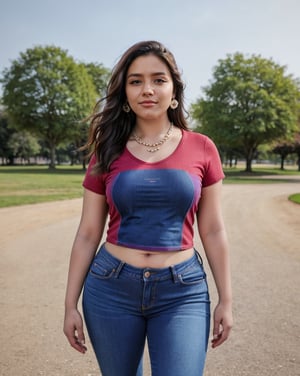 20 yr old Indian girl, curvy, Kerala girl, well shaped, fair looking, most beautiful, beauty, (()),(highly detailed face), (wearing a simple necklace, nose ring, earrings), ((wearing top t shirt and jeans)),outdoors , standing on floor, in discipline , perfect pose , ((seductive smile:1.0)), ((bindi on forehead)), (bindiya), 
(perfect female body), (thicc biceps), 
hourglass body shape, (clad) ,(full dressed), (fully clothed), (covered) , (little chubby body:0.7), ((seductive hips:0.6)),(fit navel), ((looking at viewer)), (face close up view),((portrait view)) ((highly detailed skin, little skin hairs)),,((brownish skin colour)), , (thicc curvy body:0.7),(curvy hips:0.8),(thicc thighs:1.2),(slim body),, (((thighs gap:0.4))),(highly detailed),(big perky chest:1.3), (fully_clothed:1.5), (body fat:0.2),
((highly detailed skin, little skin hairs)),((highly detailed skin pores)),((8k,UHD skin detail)),
{{{highly realistic detailed face}}} ,
shot by the camera,smiling, picture,photo by Wayne Pinkston, bright light, bright picture,realistic,raw,analog,portrait,photorealistic,analog,realism,real picture,clear picture,detailed face, clear face,cuteness, brightness,Detailedface detailed, (((face close up view))), ((portrait view)) ,RAW photo, 4k, masterpiece, high res, (extremely intricate),(photorealistic:1.4), high quality, best quality, uhd, realism, Ultra realistic, 16k, photo-realistic, realistic, dslr,photorealistic, 24mm, f1.8,natural hair,finely detailed skin,perfect hands, ,extremely detailed, beautiful detailed eyes, photo, real,realistic, perfect pose, portrait quality face, depth of field, 4k masterpiece, Highres, High Quality, Hi-Definition, Best Quality, perfect,front view,8k, intricate, masterpiece, Highres, High Quality, Hi-Definition, Best Quality,