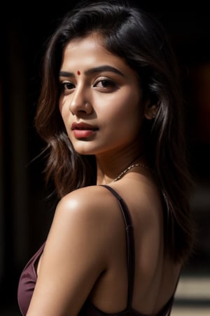 a beautiful indian girl20y portrait
 ,ultrarealistick 8k  super sexy hot clevage sedative  in collage in 
hyperditailed dark makeup super realistic

 ,blurry_light_background,AI_Misaki 