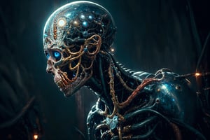 deep thought supercomputer, ornate, realistic, photographic quality, high details, atmospheric perspective, biopunk style,horror (theme)