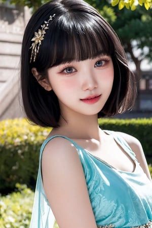 1 girl, very bright backlighting, solo, {beautiful and detailed eyes}, small breasts, dazzling moonlight, calm expression, natural and soft light, hair blown by the breeze, delicate facial features, Blunt bangs, beautiful korean girl, eye smile, lehenga