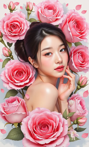 (ultra realistic,32k, masterpiece:1.2),(high detailed skin:1.1),( high quality:1.1), (masterpiece, best quality),"Rose Petal Serenade: A Symphony of Love" In the heart of a canvas bathed in the hues of passion and tenderness, a modern sketch portrait unfolds, capturing the essence of a gentle spirit inspired by the beauty of roses and the depths of love. The figure, centered in the upper body, exudes a sense of grace and elegance, her form rendered in silk-textured paper that seems to shimmer with a soft glow. The portrait of the lady is a masterful display of vibrant color palettes and sleek lines, reminiscent of the works of a renowned artist known for their ability to infuse emotion and life into every stroke. Her features are delicate, her expression one of serenity and quiet strength, a reflection of the inner beauty that radiates from within. The background of the portrait blooms with abstract roses, their petals swirling in a mesmerizing dance of watercolor painting and 3D rendering. Each petal is a testament to the intricacies of love, each bloom a symbol of the myriad emotions that entwine the heart in a tapestry of joy and longing. As the light plays upon the portrait, casting shadows and highlights that dance across the surface, the figure seems to come to life, her presence ethereal and captivating. The artwork exudes a sense of timelessness, a blend of traditional artistry and digital innovation that creates a visual symphony of beauty and grace. The texture of the silk paper adds a tactile element to the piece, inviting viewers to immerse themselves in the richness of the colors and the softness of the lines. The lady's gaze is one of quiet contemplation, her eyes reflecting a depth of emotion that speaks to the universal language of love and longing. Authored by kyo8sai, this magnificent creation stands as a testament to the artist's creative prowess and was brought to life on 2024-09-14.The painting is signed 'kyo8sai' on the edge. "Rose Petal Serenade: A Symphony of Love" beckons viewers to embrace the beauty of the moment, to revel in the delicate dance of petals and passion, and to bask in the warmth of a love that transcends time and space. Through the artistry of the portrayal, the artwork invites contemplation on the power of love to uplift and inspire, to heal and to transform, creating a visual ode to the enduring magic of the heart. full body,(face close-up:1.4), (looking at viewer, upper body) ((dystopic )) ((lleg open)) ((standing)) ((combat ready)) ((rainy playground)) ((sittting)) (( serafuku)) ,jisosmile,ct-identity