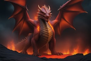 candid shot, full body shot, Photo quality an enormous red dragon whose scales go from dark red on the head and neck and fading to reddish orange at the hindquarters(1.5)(breathing fire 1.5), flying out of a lava pool, 64 megapixels, 16K resolution, dynamic lighting, HDR, lens flare, sharp focus, wide-angle lens, colorful, hyper-detailed, ultra photo-realistic, thunderstorm, vapor, fire, flames, subtractive lighting,ct-drago,fire element,insertNameHere,<lora:659095807385103906:1.0>