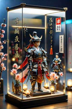 showcase, dolls, especially the armor-clad ones, are a part of Japan's traditional festival, representing a celebration to pray for the health and growth of boys.,The armor-clad dolls consist of figures adorned with samurai attire,  symbolizing the dignity of the warrior class