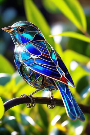 A small bird, with the most intricate patterns in the world, Light Outline,gbaywing,glass shiny style