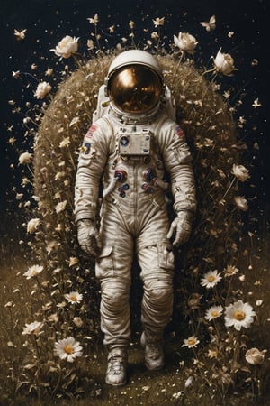 beautiful bizarre,The Art of Kris Kuksi,Intricate Design,Aphrodite,broken Astronauts,
figure,LimbusCompany_Dante,astronaut_flowers,flower Field