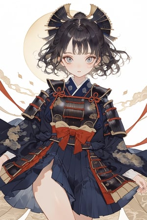 1girl,cute FaceShe wears gothic style samurai armor, has long slit eyes, mysterious, narrow and captivating eyes, combines gothic elements with traditional Japanese armor, and wears a dark blue hakama.
, the design blends elegance and strength, depicting her as a warrior princess, warrior, samurai, and emo,Realistic Blue Eyes,Inutade