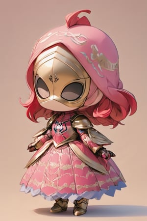 3D Figure,cute little Spider-Man,((Spider-Man mask)),
close eyes,pink loli armored dress,Beautiful embroidered dress,kawaii knight,close up,3d figure,chibi,hmnzct