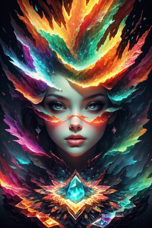  fantasy beauty, biochemiluminescence, art nouveau, bright colors, kaleidoscope and prism effects, optical illusion 3D art), detailed textures, high quality, high resolution, high precision, realism , color correction, proper lighting settings, harmonious composition, Behance works,Young beauty spirit ,gem00d
