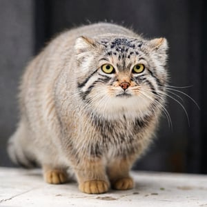 Chubby pallas's cat,funny face Grimacing,Cats on the prowl for prey,
showing tiredness or contentment,4K HD hi-res photo,realistic Hasselblad photography,natural light,white background,aw0k cat