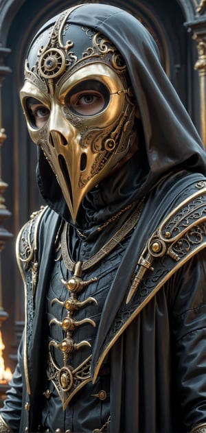  extremely detailed, hyper realistic, Cinmatic,
(Wearing ultra detailed plague mask:1.5),(plague doctor),
(Grim reaper:1.3), (death scythe:1.3),
high tech grim reaper holding a high tech long baroque scythe, standing under mooligh, More Detail, ultrarealism, cinematic, ultra high definition, hyper realistic,Cyberpunk,demonictech,more detail XL,Obsidian Enigma Art Style,Cybermask