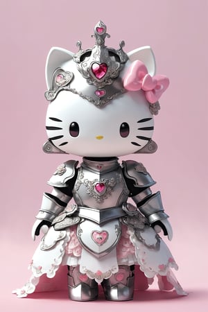 (HELLO KITTY),
Princess Knight HELLO KITTY, is adorned in a pink and white knight's armor, with the helmet featuring the adorable face of Hello Kitty, armor is adorned with intricate lace and frills, emitting a sweet fragrance,sticker