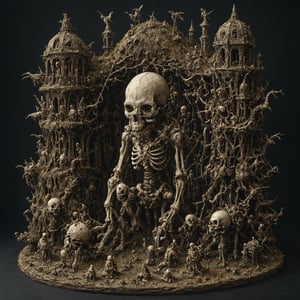 Crazy miniature monstrous art, Chris Kuksi sculptures, intricate designs, skeleton structures, chaotic and extremely complex industrial designs,
Huge and majestic Ark Design,Countless objects,action figure,keresztes