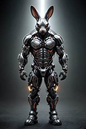 "Imagine a rabbit clad in a formidable combat exoskeleton suit, exuding an aura of strength and power. Despite its fluffy exterior, the suit adds a sense of bulk and weight to its form, emphasizing its formidable presence. With glowing visors and reinforced armor plating, the rabbit exudes an air of readiness for battle, ready to face any challenge with determination and resolve.",Animal Verse Ultrarealistic ,circuitboard