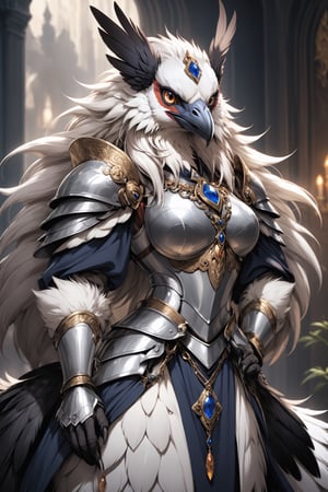 Very detailed, hentai anime style, anthropomorphic animal,.
Very long white hair, beautiful Secretarybird noblewoman, long eyelashes, wearing many ornaments, elegant and beautiful Secretarybird, wearing gorgeous plate mail armor,,
l ,aw0k euphoric styleMagical Fantasy style,Qftan,knight,anthro,dal