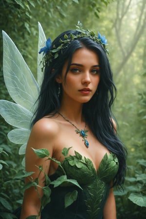 Extreme detailed,1girl,score_9,score_8_up,score_7_up,1GIRL,
beautiful fairy,long hair,In a quaint workshop adorned with enchanting flora, a skilled fairy tailor meticulously crafts fantastical garments,H effect,Wonder of Beauty,emo,extremely detailed,watercolor \(medium\), 