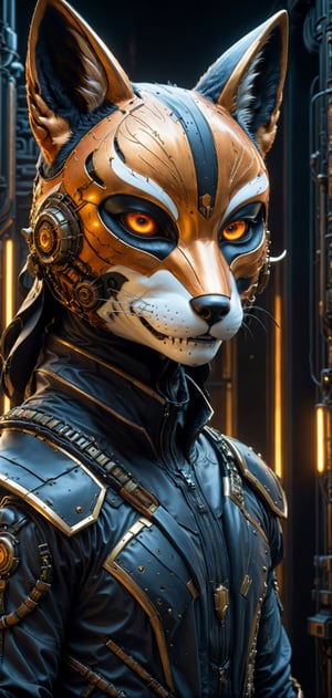 extremely detailed, hyper realistic, Cinmatic,
(Wearing ultra detailed FOX MASK),standing under mooligh, More Detail, ultrarealism, cinematic, ultra high definition, hyper realistic,Cyberpunk,demonictech,more detail XL,Obsidian Enigma Art Style,Cybermask