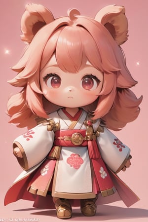 3D Figure,cute little brave bear girl,( bear),bear ear,sparkling eyes,blush stickers,pink loli japanese miko clothes, long sleeves, ,kawaii knight,close up,3d figure,chibi,hmnzct,YeMkAF