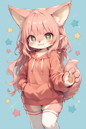 score_9, score_8_up, score_7_up, score_6_up,
1Girl,Cute kemono girl, character design, large bat wings, fluffy fur-covered body,, big expressive eyes, button nose, fanged smile, heart-shaped face, pointed ears, paw-like hands and feet, furry tail with heart-shaped tip, pastel color palette, mix of black and pink fur, tiny devil accessories, star-shaped pupils, blush cheeks, chibi proportions, oversized hoodie with wing holes, , thigh-high socks, kawaii demon symbols, , sparkly effects, digital art style,cute fancy candy shop background, moe aesthetics,source_furry,source_anime,((furry,anthro)),sagawa