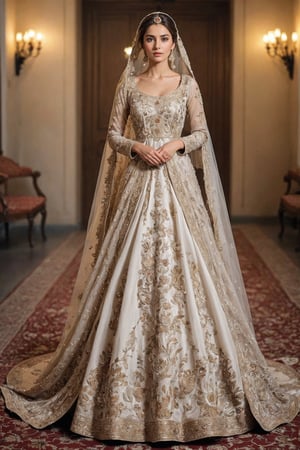 Breathtakingly beautiful  European women, the bridal gowns of the European women are a stunning fusion of Pakistani bridal attire and the opulent elegance of early modern European aristocracy, with vibrant colors and intricate embroidery blending into the sumptuous fabrics and structured silhouettes of European nobility.

Her alabaster skin contrasts with the rich hues of her attire, enhancing her ethereal presence. As she moves, the fabric of her dress flows like liquid silk, hinting at the supple grace that lies beneath.,dongtan dress,Ba11g0wn , b4b1