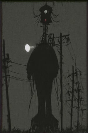 Siren Head man,Monster with human legs on a telegraph pole,Creepy horror art, low quality photos, noise effects, glitch noise, radiation damage,((ultra huge Siren)),
Huge telegraph poles with huge antennas and speakers attached,
Eerie Telegraph Pole, Focus on Telegraph Pole,VHSfootage