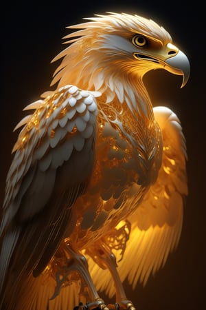 "Generate an image using StyleGAN of eagle bones gleaming in radiant gold. Envision the detailed skeletal structure of an eagle transformed into a dazzling and ethereal golden hue, capturing the majestic essence of these magnificent creatures. Optimize for a visually captivating composition that presents eagle bones in a surreal and enchanting display of golden brilliance through StyleGAN.",Eagle 