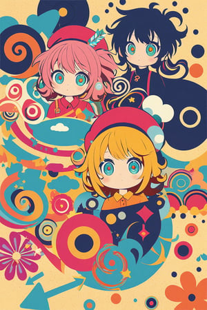 two dimensions,2D,sand painting art,(An amazing and captivating abstract illustration:1.4), Bad doodles, line art, shoujo manga style, girls with big eyes, starry eyes, shaggy hair,, (grunge style:1.1), (frutiger style:1.3), (colorful:1.3), (2004 aesthetics:1.2). BREAK (beautiful vector shapes:1.3), clouds, swirls, (arrow \(symbol\):1.2), (circles:1.1),artint
