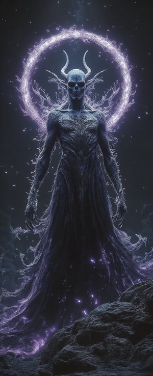 ((masterpiece)), (8k, photorealistic, RAW photo, best quality:1.3), Knull is an ancient primordial being that was born between the destruction of the prior universe (referred to as the Sixth Cosmos) and the birth of the current one (the Seventh Cosmos). Naming himself as god of the endless void, Knull was content to live peacefully in the darkness until the immensely powerful cosmic beings known as the Celestials (allegedly the first beings to exist in the first ever universe) brought life and light to the cosmos.