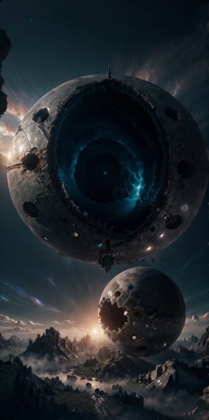 (absurdres, highres, ultra detailed), an outer space exploring walking into colosal spherical architecture ruin, adventuring a field of dead machine and bulding ruin, earth (planet), absurdres, fantasy, extremely detailed CG unity 8k wallpaper, render with Unreal Engine 5, 