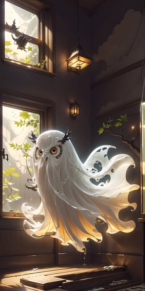 Lenkaizm prompt: a insanely detailed photo of beautiful japanese ghost and a ghost owl companion, semi transparant body, floating, (bathroom|washroom|toilet:1.0), climbing plant and entwining ivy on the wall, sun light through the broken windows, sharp focus, makoto shinkai style animation, high quality masterpiece art, ridiculous resolution, ultra-detailed, afloat, 16k, (from below shot:0.9)