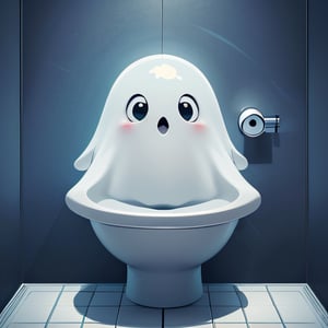 Lenkaizm prompt: no human,  japanese ghost kappa with semi transparent ethereal body ghost owl companion,  floating,  bathroom toilet washroom interior,  watersink,  bathup,  glossy tile,  water drip,  makoto shinkai style animation,((masterpiece,best quality)), absurdres,, Cute_Ghost, no humans, solo, ghost, floating, 