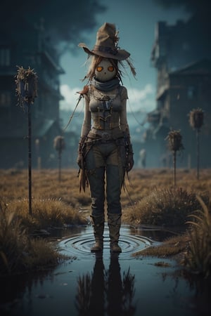 Delinäs, The all-knowing Quantum Scarecrow Nomad::Character Portrait , concept art: 2, cinematic composition, visual development, rule of thirds::Octane rendering,CGsociety,highly detailed,depth of field,4k,Dark Fantasy,beautiful,intricate, cinematic composition, visual development, rule of thirds, 64 megapixels