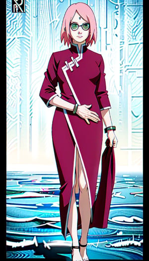 beautiful young redhead woman, wearing sunglasses, hyper-detailed, Realistic,1girl
,sari,anime,haruno sakura