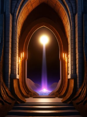 masterpiece, best quality, ultra quality, majestic, create fantasy underground magic portal deep in a dark cave