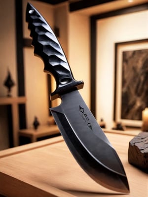 cyb-3d-art, masterpiece, best quality, ultra quality, sharp obsidian knife with fully obsidian blade, 3D, artistic, aestethic, minimalistic, simple, majestic, dark ambient, levitating
