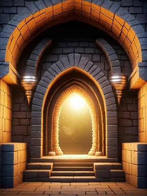 masterpiece, best quality, ultra quality, detailed, majestic, create fantasy underground magic portal deep in a dark cave