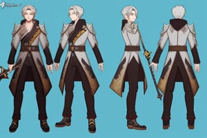 Design a new character for the Korean MMORPG "Elsword".  The character is named Magnus, and he wields a warhammer as a main weapon.  ,chara-sheet