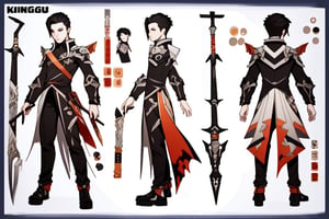 Design a new character for the Korean MMORPG "Elsword".  The character is named Magnus, and he wields a warhammer as a main weapon.  ,chara-sheet