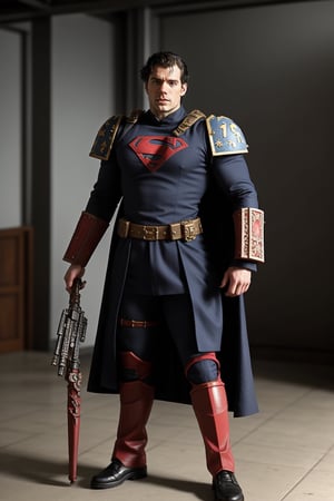 henrycavill, dressed as a Commisar, Warhammer 40K setting