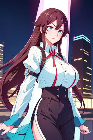 Location: (Night: 1.7), detailed background,

clothing: Modern City Uniform,

hair & face: bangs, brown hair with black lights, blue eyes, long hair, slit pupils, perfect eyes, (beautiful_face:1.5), Beautiful Nose

role lock: 1 girl,Solo, Manga,mature female, Beautiful character design, lustrous skin,

expression: (innocent_big_eyes:1.0),

quality: official art, extremely detailed CG unity 8k wallpaper, perfect lighting, Colorful, Bright_Front_face_Lighting, 
(masterpiece:1.0),(best_quality:1.0), ultra high res,4K,ultra-detailed, 
photography, 8K, HDR, highres, absurdres :1.2 , Kodak portra 400, film grain, blurry background, bokeh:1.2, lens flare, (vibrant_color:1.2) , 

body: (Beautiful,big_Breasts:1.4), (beautiful_face:1.5),(narrow_waist), Beautiful long legs, Beautiful Finger,

others: whisker markings,

character: monogatari series (Style), takeda hiromitsu style, ,tomo