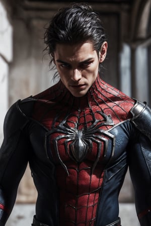 Spiderman DnD fantasy realistic born,perfecteyes , best quality, a Hi-Tech , 8k , broken and skretched and ripped armor suit