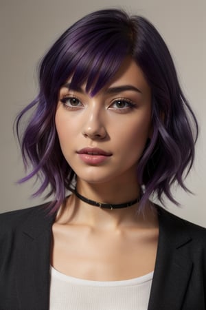 1girl, purple hair
