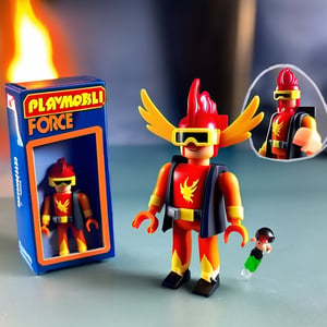 Cyclobil: Combining Phoenix-Force Cyclops with Playmobil, this action-figure beams ruby lasers:0.5 encased in fire-proof playmobil box:0.6 which cannot contain Phoenix fire:0.3, awe_toys,awe_toys