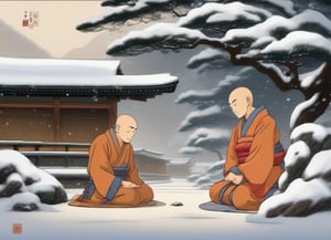 A great Japanese monk slept with his apprentice in the snow