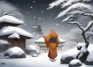 A great Japanese monk slept with his apprentice in the snow