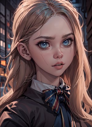 ,(looking at viewer),(cowboy shot dynamic pose:1.22),M3GEN/(Robot Girl/), 1girl, solo, long hair, blonde hair, realistic, blurry, blue eyes, bow, photo inset, full body, bowtie, parted lips, ribbon, lips,detailed shiny skin,perfect and very white teeth,finely detailed beautiful eyes,Ultra-fine facial detail,eyelashes,Glossy pink lips,(detailed The dark and terrifying alleys background:1.4),in the room, (day:1.33),depth of field,intricate,elegant,highly detailed,digital photography,masterpiece,